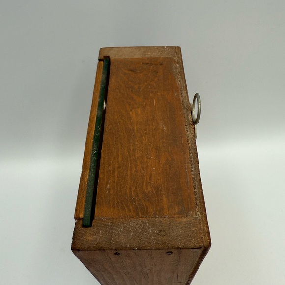 Vtg 1970's Wood Wall Display Case Shadowbox W/ Glass Slide Front 6” Tall - Picture 3 of 12